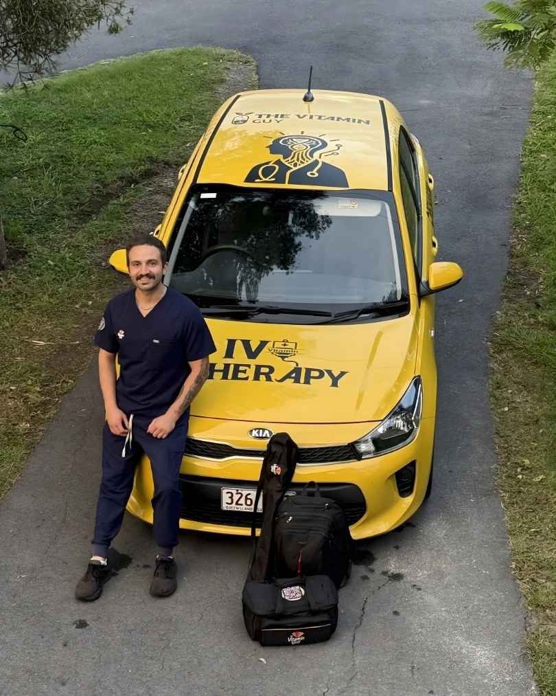 Samir from The Vitamin Guy providing premium mobile IV therapy service